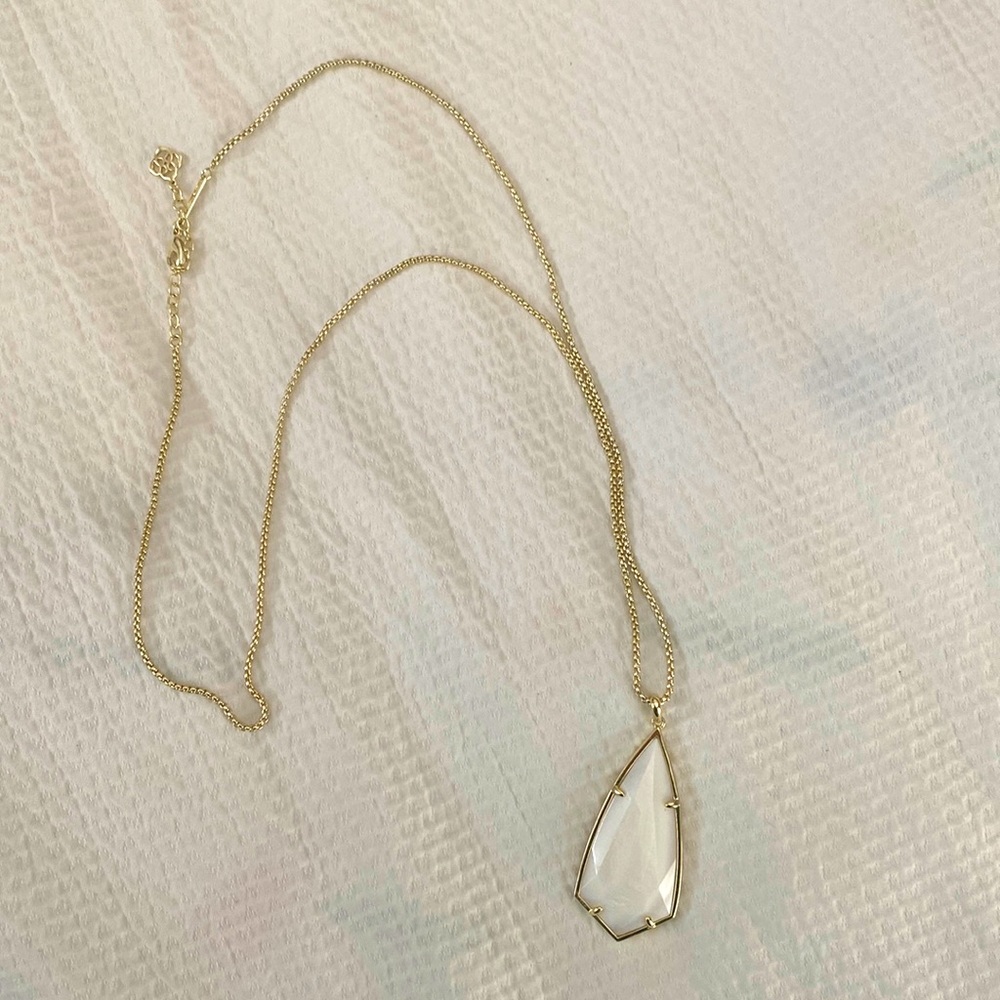 Kendra Scott gold and white necklace